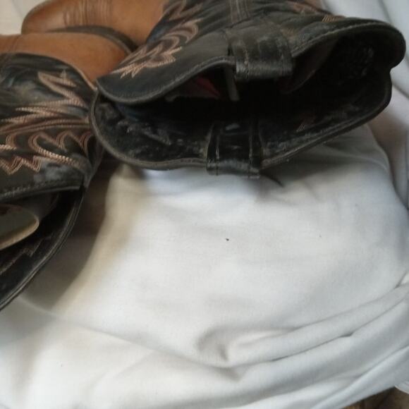 Laredo 4248 Men's Western Boot 2 Tone Brown Embossed 12D - Picture 9 of 12